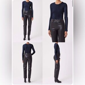 Agolde maya ribbed long sleeve T-shirt size large